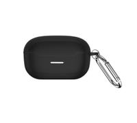 QJONSIU Case Compatible with JBL Endurance Race, Shockproof Soft Silicone Protective with Carabiner, Full-Body Protection-Black