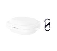 QJONSIU Case Compatible with Nothing Ear 3A, Shockproof Soft Silicone Protective Case with Carabiner, Full Body Protection Anti-fingerprint-White