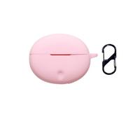 QJONSIU Case Compatible with Oppo Enco Air 5 Pro, Shockproof Soft Silicone Protective Case with Carabiner, Full Body Protection Anti-fingerprint-Pink