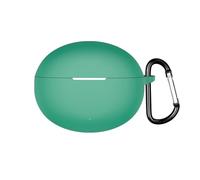 QJONSIU Case Compatible with OPPO Enco Free 4/Oneplus Buds 4, Shockproof Soft Silicone Protective Case with Carabiner, Full Body Protection Anti-fingerprint-Green
