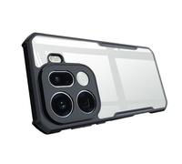 QJONSIU Case Compatible with Oppo Find X9 Pro, Airbag Protection Transparent PC Back + Soft TPU Frame, Anti-scratch Protective Case-Black