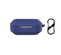 QJONSIU Case Compatible with Realme Buds Air 8, Shockproof Soft Silicone Protective Case with Carabiner, Full Body Protection Anti-fingerprint-Blue