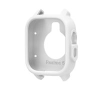 QJONSIU Case Compatible with Realme Watch 5, 2 Pack Shockproof Soft Silicone Partial Protective Cover Anti-Scratch-White