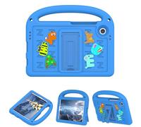 QJONSIU Case Compatible with Samsung Galaxy Tab A9, PC Anti-scratch Protective, Shockproof Kids Cover with Handle and Kickstand-Sky blue