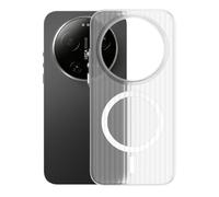 QJONSIU Case Compatible with Xiaomi 17 Ultra, Compatible with MagSafe, Ultra Slim PC Shockproof Protective Cover, Corrugated Texture-Translucent Transparent