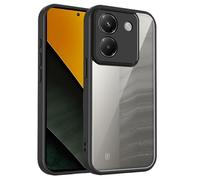 QJONSIU Case Compatible with Xiaomi Poco M7 Pro, Shockproof Soft TPU Bumper & Hard PC Back Cover, Anti-Scratch HD Clear Slim Protective-Black