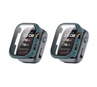 QJONSIU Case for Huawei Watch D3, Anti-Scratch, 2 Pack, Green | Built in 9H Tempered Glass Film, Hard PC, All Around Protective