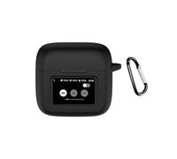 QJONSIU Case for JBL Tour Pro 3, [Shockproof] Soft Silicone Full-Body Protection Case with D Shape Clip, Compatible with JBL Tour Pro 3 [Anti-fingerprint]-Black
