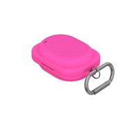 QJONSIU Case for Nothing Ear 3a, Lightweight, Pink | Soft Silicone Protective Cover with Carabiner, Shockproof, Full-Body Protection