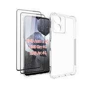 QJONSIU Clear Case Compatible with HMD Aura 2/HMD Key/HMD Arc 4G, Airbag Protection, Ultra-thin Soft TPU Case with 2-Pack Tempered Glass Screen Protector