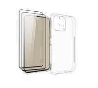 QJONSIU Clear Case Compatible with Oppo A6s, Airbag Protection, Ultra-thin Soft TPU Case with 2 Pack Tempered Glass Screen Protector