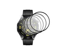 QJONSIU Compatible with 4 Pack Huawei Watch GT 6 Pro 46mm Protective Film, Full Coverage, HD Composite Thin Film, Free bending, Anti-Scratch-Black edge