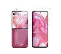 QJONSIU Compatible with Motorola Razr 60 Protective Film [Front+Inside Screen], 2 Pack Ultra Thin Soft TPU Screen Protector, Anti-Scratch, Full Coverage-Clear