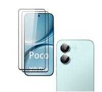 QJONSIU Compatible with Xiaomi Poco X8 Pro Tempered Glass Protection film, 2 Pack Screen Protector, 2 Pack Round Camera Protector, Anti-Scratch