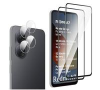 QJONSIU Compatible with Xiaomi Redmi A7 Tempered Glass Protection film, 2 Pack Screen Protector, 2 Pack Round Camera Protector, Anti-Scratch