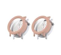 QJONSIU Hard PC Case Compatible with CMF by Nothing Watch 3 Pro with Built in Tempered Glass, 2 Pack All Around Anti-Scratch Protective Case-Pink