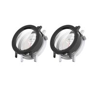 QJONSIU Hard PC Case Compatible with CMF by Nothing Watch 3 Pro with Built in Tempered Glass, 2 Pack All Around Anti-Scratch Protective Case-Black