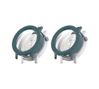 QJONSIU Hard PC Case Compatible with CMF by Nothing Watch 3 Pro with Built in Tempered Glass, 2 Pack All Around Anti-Scratch Protective Case-Green