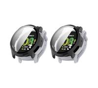 QJONSIU Hard PC Case Compatible with COROS Pace 4 with Built in Tempered Glass, 2 Pack All Around Anti-Scratch Protective Case-Black