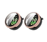 QJONSIU Hard PC Case Compatible with Honor Watch Fit with Built in Tempered Glass, 2 Pack All Around Anti-Scratch Protective Case-Pink