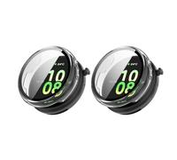 QJONSIU Hard PC Case Compatible with Honor Watch Fit with Built in Tempered Glass, 2 Pack All Around Anti-Scratch Protective Case-Clear