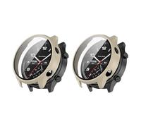 QJONSIU Hard PC Case Compatible with Oppo Watch Sport with Built in Tempered Glass, 2 Pack All Around Anti-Scratch Protective Case-White