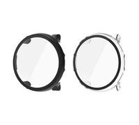 QJONSIU Hard PC Case Compatible with Polar Vantage V3 with Built in Tempered Glass, 2 Pack All Around Anti-Scratch Protective Case-Black Clear