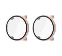 QJONSIU Hard PC Case Compatible with Polar Vantage V3 with Built in Tempered Glass, 2 Pack All Around Anti-Scratch Protective Case-Pink