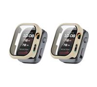 QJONSIU Hard PC Case for Huawei Watch D2 with Built in Tempered Glass, [2-Pack] All Around Anti-Scratch Protective Case Compatible with Huawei Watch D2-White