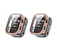 QJONSIU Hard PC Case for Huawei Watch D2 with Built in Tempered Glass, [2-Pack] All Around Anti-Scratch Protective Case Compatible with Huawei Watch D2-Pink