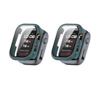 QJONSIU Hard PC Case for Huawei Watch D2 with Built in Tempered Glass, [2-Pack] All Around Anti-Scratch Protective Case Compatible with Huawei Watch D2-Green
