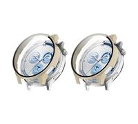 QJONSIU Hard PC Case for Huawei Watch GT 5 46mm with Built in Tempered Glass, [2-Pack] All Around Anti-Scratch Protective Case Compatible with Huawei Watch GT 5 46mm-White