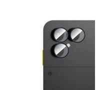 QJONSIU Lens Protector Compatible with Fairphone 6, 3 Holes Aluminum Alloy Lens Cover, HD Tempered Glass Camera Protective Film, Anti Scratch-Black