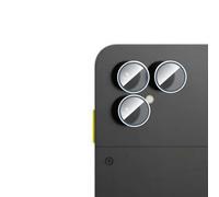 QJONSIU Lens Protector Compatible with Fairphone 6, 3 Holes Aluminum Alloy Lens Cover, HD Tempered Glass Camera Protective Film, Anti Scratch-Silver