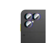 QJONSIU Lens Protector Compatible with Fairphone 6, 3 Holes Aluminum Alloy Lens Cover, HD Tempered Glass Camera Protective Film, Anti Scratch-Colour