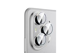 QJONSIU Lens Protector Compatible with Honor 400 Pro, 3 Holes Aluminum Alloy Lens Cover, HD Tempered Glass Camera Protective Film, Anti Scratch-Silver