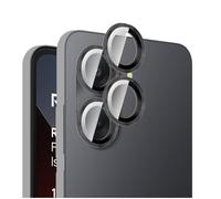 QJONSIU Lens Protector Compatible with Xiaomi Redmi A7, Aluminum Alloy Lens Cover, HD Tempered Glass Camera Protective Film, Anti Scratch-Black