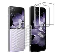 QJONSIU Screen Protector Compatible with Xiaomi Mix Flip, Back Soft TPU Protective Film, 9H Tempered Glass Screen Film, 2 Pack Each, No Bubbles