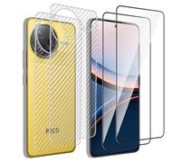 QJONSIU Screen Protector Compatible with Xiaomi Poco F7 Pro Ultra, Back Soft TPU Protective Film, 9H Tempered Glass Screen Film, 2 Pack Each, No Bubbles