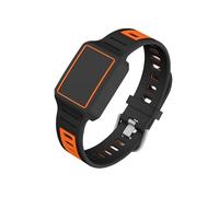 QJONSIU Silicone Strap Compatible with Amazfit Helio Strap, Breathable Sport Replacement Strap, Soft and Skin-friendly, Tang Buckle Design-Orange
