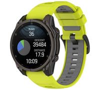 QJONSIU Silicone Strap Compatible with Garmin Descent G2, Breathable Soft Sport Replacement Strap, Two-tone Design, Adjustable-Teal Green