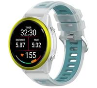 QJONSIU Silicone Strap Compatible with Garmin Forerunner 170, Breathable Soft Sport Replacement Strap, Two-tone Design, Adjustable-Black Blue