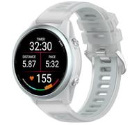 QJONSIU Silicone Strap Compatible with Garmin Forerunner 170, Breathable Soft Sport Replacement Strap, Two-tone Design, Adjustable-White Pink