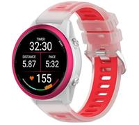 QJONSIU Silicone Strap Compatible with Garmin Forerunner 170 Music, Breathable Soft Sport Replacement Strap, Two-tone Design, Adjustable-Red