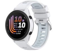 QJONSIU Silicone Strap Compatible with Garmin Forerunner 170 Music, Breathable Sport Replacement Strap, Soft and Skin-friendly, Tang Buckle Design-White