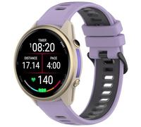 QJONSIU Silicone Strap Compatible with Garmin Forerunner 970, Breathable Soft Sport Replacement Strap, Two-tone Design, Adjustable-Purple
