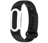 QJONSIU Silicone Strap Compatible with Google Fitbit Air, Breathable Soft Sport Replacement Strap, Two-tone Design, Adjustable-Black White
