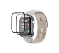 QJONSIU Silicone Strap Compatible with Huawei Watch D2, [Breathable] Soft Silicone Replacement Band, [2 Pack] Screen Protective Film, for Huawei Watch D2-Ivory white