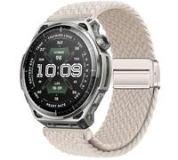 QJONSIU Strap Compatible with Amazfit Balance 3, Soft Breathable Braided Nylon Replacement Band with Strong Magnetic Buckle-white