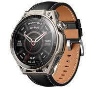 QJONSIU Strap Compatible with Amazfit Balance Ultra, Breathable Soft Leather Watch Replacement Band, Tang Buckle Design-Black